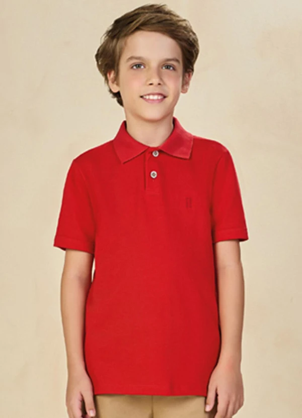 Ioluig - Camisa Polo em Piquet Vermelho