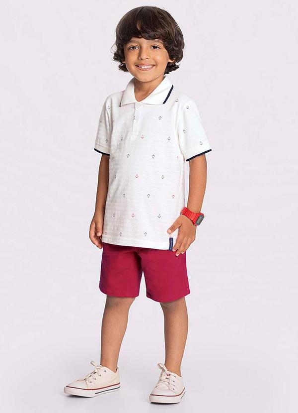 Alakazoo - Camisa Polo Estampada com Gola Retilínea Bege 2