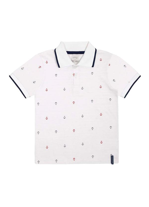 Alakazoo - Camisa Polo Estampada com Gola Retilínea Bege 3