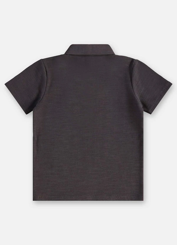 Up Baby - Camisa Polo Infantil Algodão Cinza 4