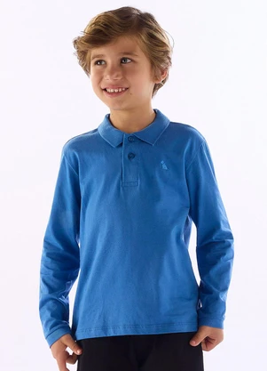 Quimby - Camisa Polo Infantil em Algodão Azul - QUIMBY