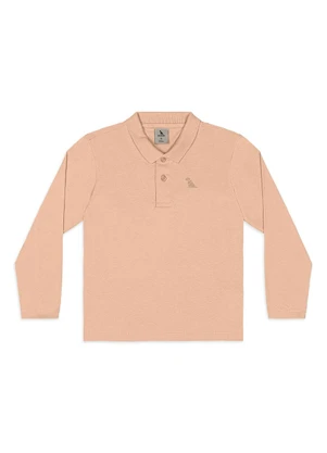 Quimby - Camisa Polo Infantil em Algodão Bege - QUIMBY