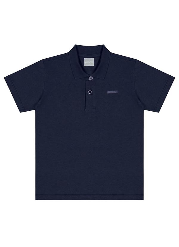 Quimby - Camisa Polo Infantil em Meia Malha Azul