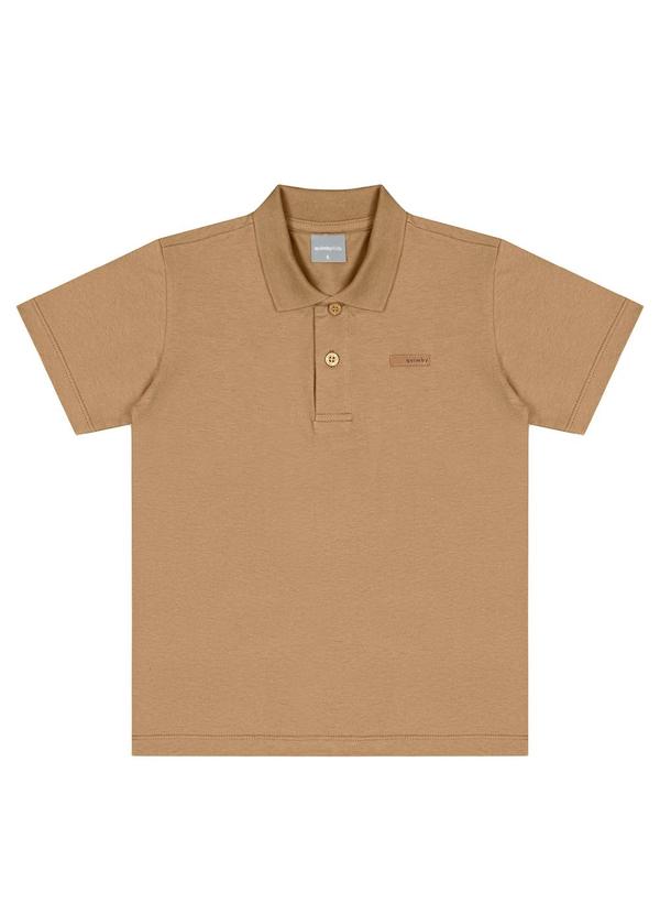 Quimby - Camisa Polo Infantil em Meia Malha Marrom