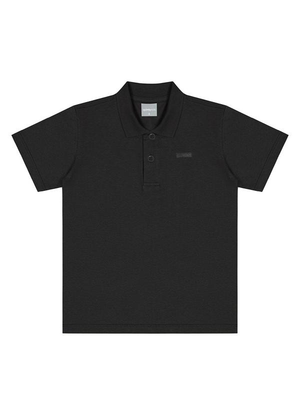 Quimby - Camisa Polo Infantil em Meia Malha Preto 1