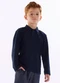 Quimby - Camisa Polo Infantil em Piquet Azul - variação:  