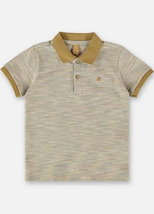 Up Baby - Camisa Polo Infantil em Piquet Bege - UP BABY
