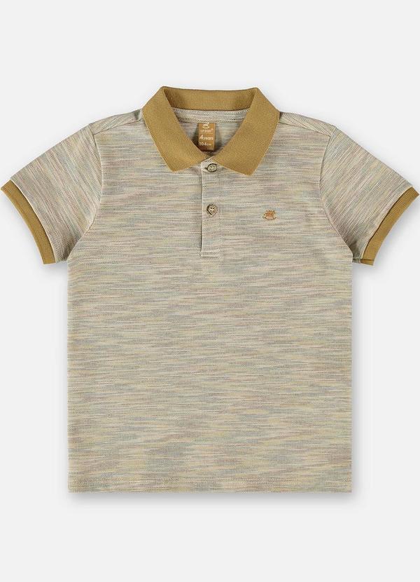 Up Baby - Camisa Polo Infantil em Piquet Bege 2
