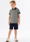 Up Baby - Camisa Polo Infantil em Piquet Bege - variação: Verde