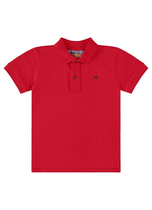 Up Baby - Camisa Polo Infantil em Piquet Vermelho