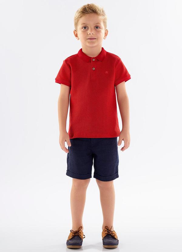 Up Baby - Camisa Polo Infantil em Piquet Vermelho 2