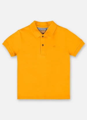 Up Baby - Camisa Polo Infantil em Suedine Amarelo - UP BABY