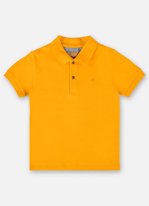Camisa Polo Infantil em Suedine Amarelo - Up Baby