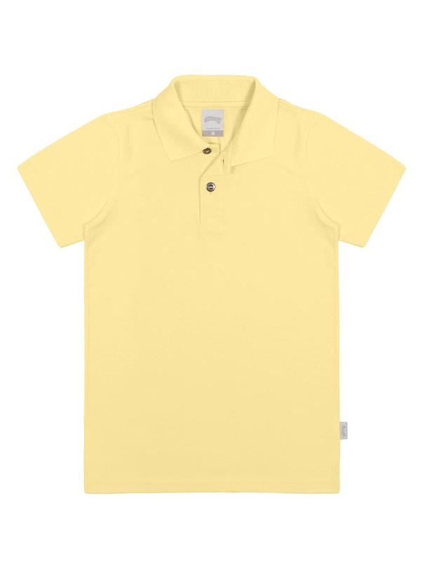Alakazoo - Camisa Polo Infantil Lisa Malha Penteada Amarelo 5