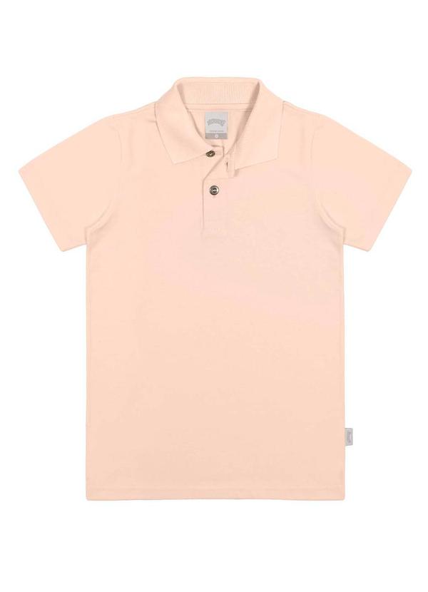 Alakazoo - Camisa Polo Infantil Lisa Malha Penteada Laranja