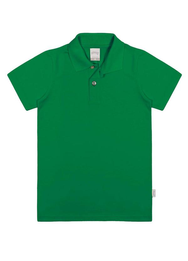 Alakazoo - Camisa Polo Infantil Lisa Malha Penteada Verde