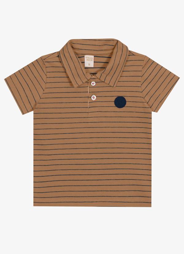 Trick Nick - Camisa Polo Infantil Listrada Marrom