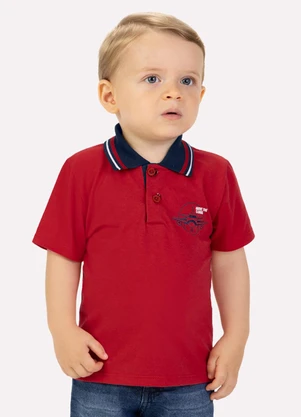 Kyly - Camisa Polo Infantil Menino Avião Vermelho - KYLY