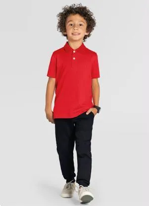 Brandili - Camisa Polo Infantil Menino em Malha Vermelho - BRANDILI
