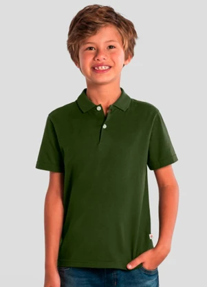Brandili - Camisa Polo Infantil Menino em Meia Malha Azul - BRANDILI