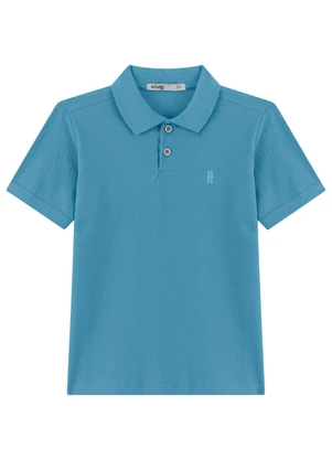 Ioluig - Camisa Polo Infantil Menino em Piquet Azul - IOLUIG