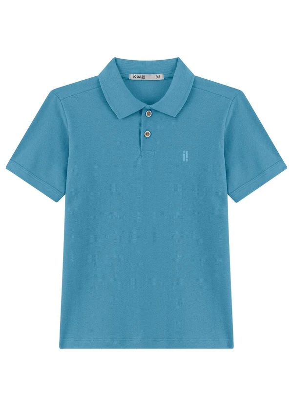 Ioluig - Camisa Polo Infantil Menino em Piquet Azul