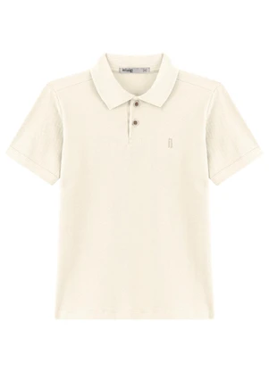 Ioluig - Camisa Polo Infantil Menino em Piquet Bege - IOLUIG