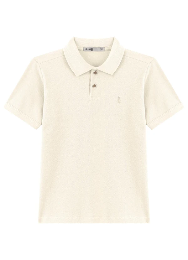 Ioluig - Camisa Polo Infantil Menino em Piquet Bege