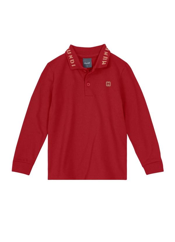 Mundi - Camisa Polo Infantil Menino em Piquet Vermelho