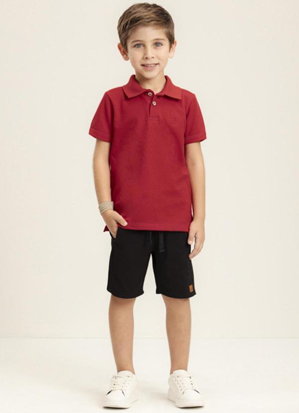Ioluig - Camisa Polo Infantil Menino em Piquet Vermelho 2