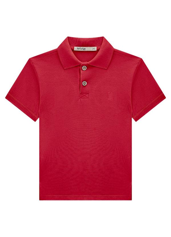 Ioluig - Camisa Polo Infantil Menino em Piquet Vermelho 3