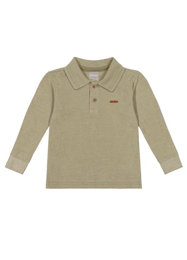 Colorittá - Camisa Polo Infantil Menino Manga Longa Verde