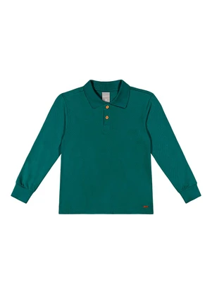 Colorittá - Camisa Polo Infantil Menino Manga Longa Verde - COLORITTÁ