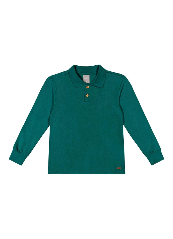 Colorittá - Camisa Polo Infantil Menino Manga Longa Verde