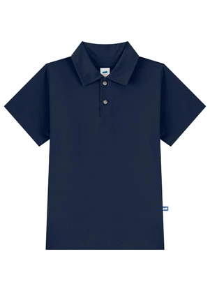 Marlan - Camisa Polo Infantil Menino Meia Malha Azul - MARLAN