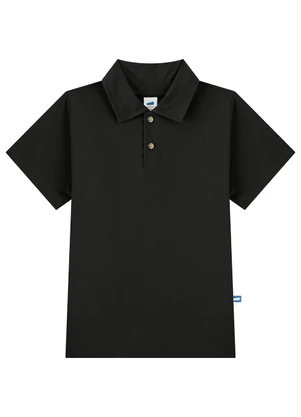 Marlan - Camisa Polo Infantil Menino Meia Malha Preto - MARLAN