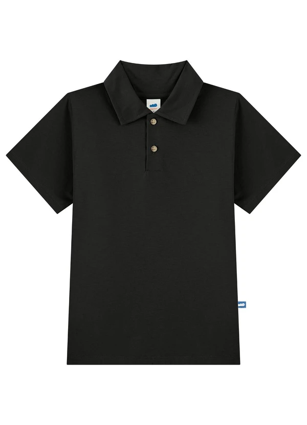 Marlan - Camisa Polo Infantil Menino Meia Malha Preto