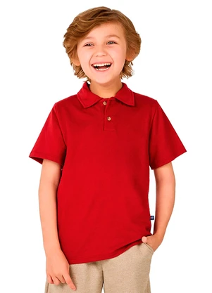 Marlan - Camisa Polo Infantil Menino Meia Malha Vermelho - MARLAN