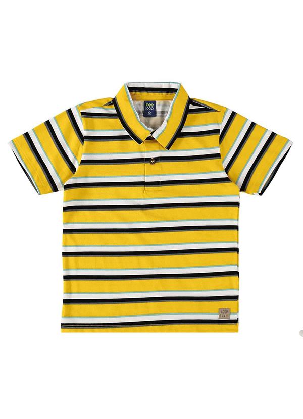 Bee Loop - Camisa Polo Infantil para Menino Amarelo