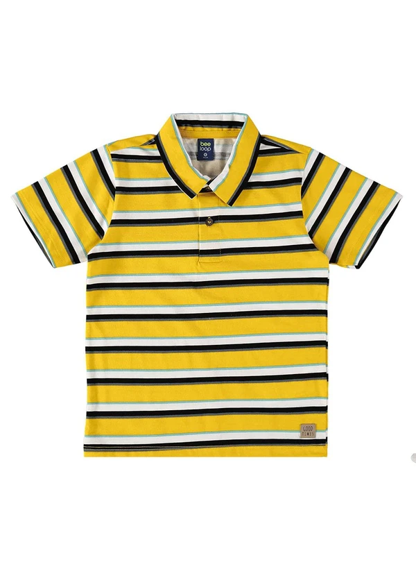 Bee Loop - Camisa Polo Infantil para Menino Amarelo