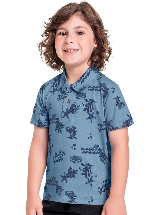 Bee Loop - Camisa Polo Infantil para Menino Azul