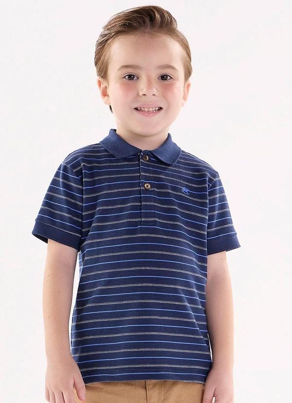Up Baby - Camisa Polo Infantil para Menino Azul