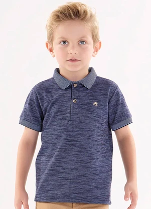 Up Baby - Camisa Polo Infantil para Menino Azul - UP BABY