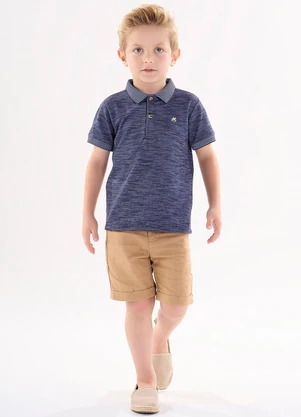 Up Baby - Camisa Polo Infantil para Menino Azul - UP BABY