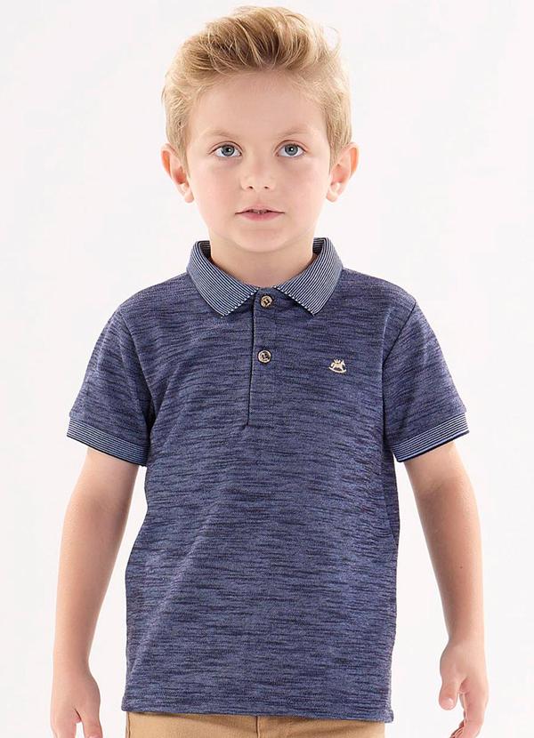 Up Baby - Camisa Polo Infantil para Menino Azul