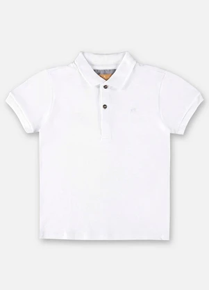 Up Baby - Camisa Polo Infantil para Menino Branco - UP BABY