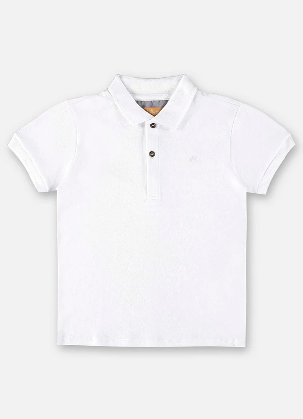 Up Baby - Camisa Polo Infantil para Menino Branco
