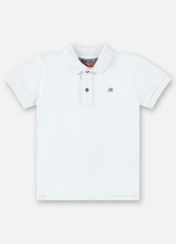 Up Baby - Camisa Polo Infantil para Menino Branco 1