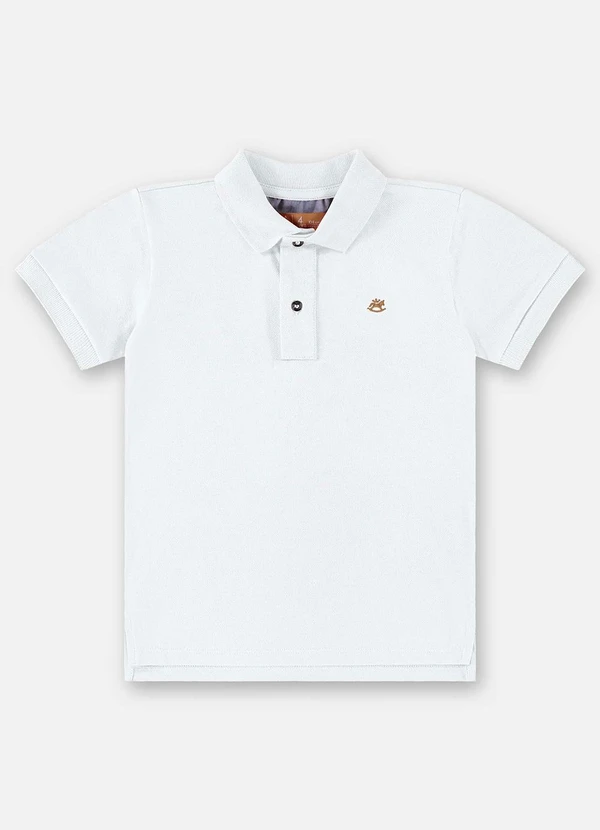 Up Baby - Camisa Polo Infantil para Menino Branco