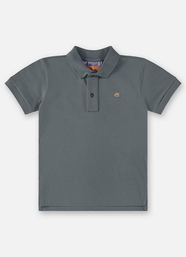 Up Baby - Camisa Polo Infantil para Menino Cinza